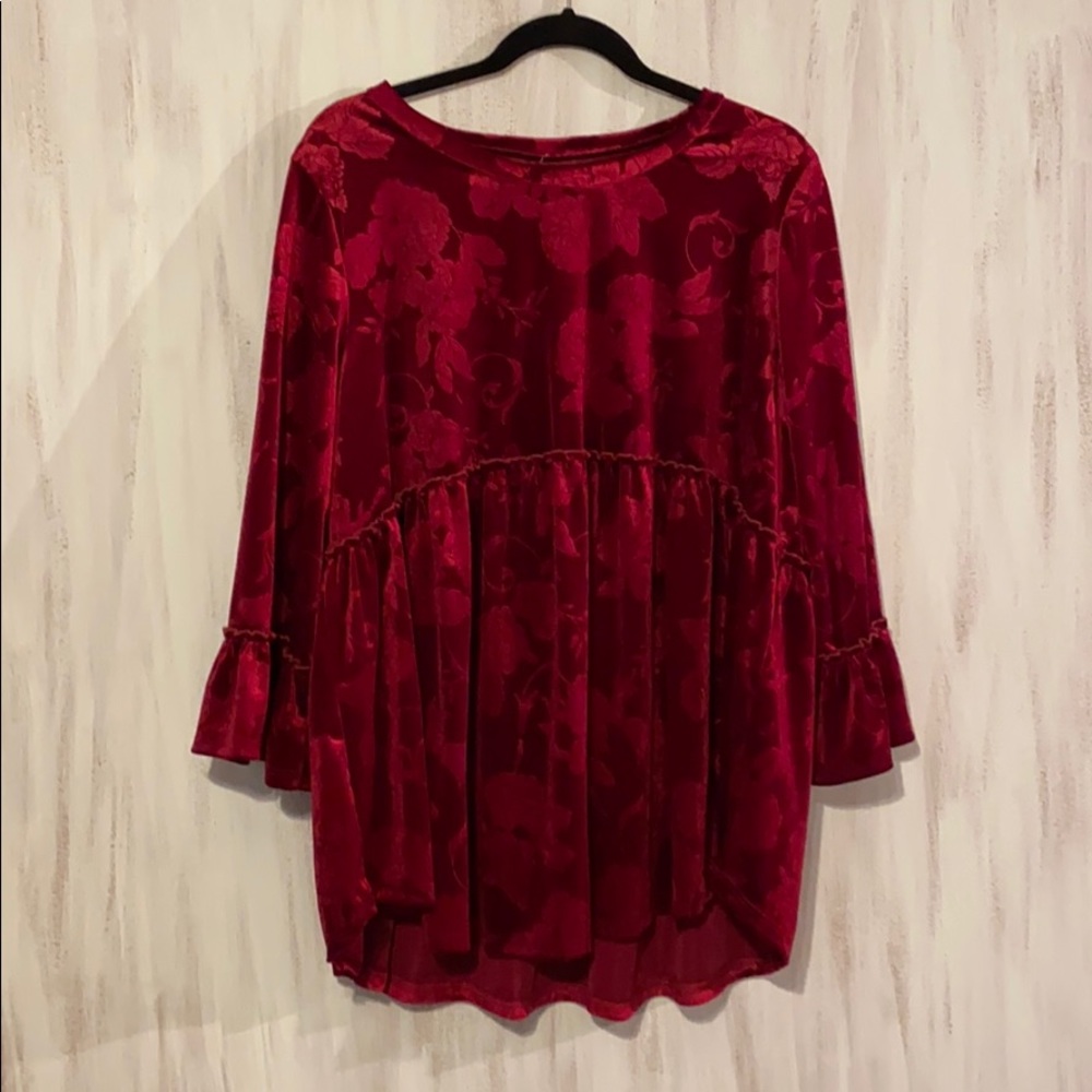 Red Velvet Blouse